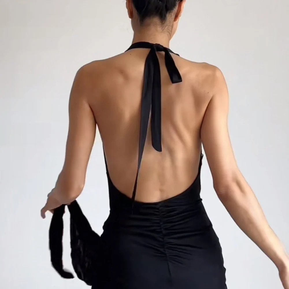 ZARA BUCKLED MIDI HALTER DRESS - Picture 3 of 3